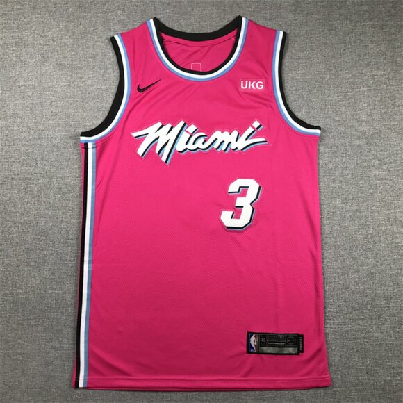 Mens Dwyane Wade Stitched Pink Jersey